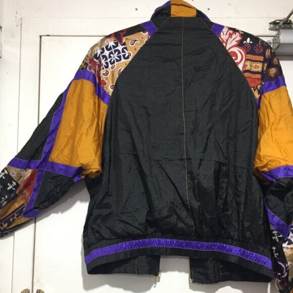 BRAND NEW VINTAGE RIVER EDGES PATCHWORK WINDBREAKER JACKETS SIZE M - Picture 2 of 12